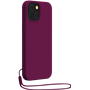 Coque Silicone + dragonne assortie Violet pour iPhone 14 Plus Bigben