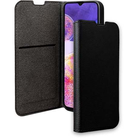 Etui Folio Wallet Samsung G A23 5G Support vidéo Noir - 65% Plastique 