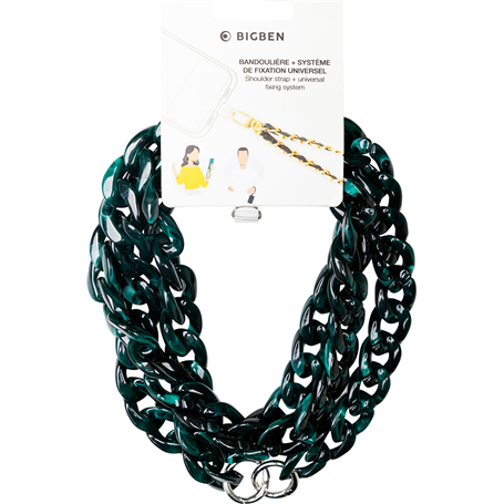 Bandoulière téléphone Universelle Mailles Vertes Bigben
