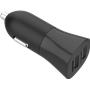 Double Chargeur voiture USB A+A 4.8A (2.4+2.4A) FastCharge Noir - 100%