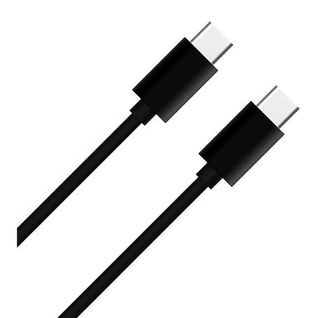 Câble USB C/USB C 1m 3A Noir WOW