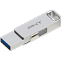 Clé OTG USB 3.2 64GB USB C & USB A Métal argent PNY