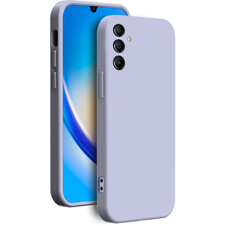 Coque Silicone + dragonne assortie Lavande pour Samsung G A14 4G&5G Bi