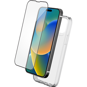 Pack iPhone 15 Accessoires Coque Transparente + Verre trempé + SmartFr