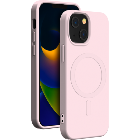 Coque Compatible MagSafe Silicone Rose pour iPhone 15 Plus Bigben