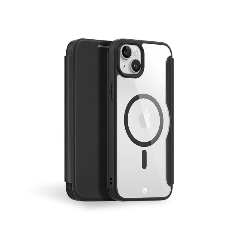 Etui Folio Renforcé iPhone 15 Plus Compatible MagSafe Noir - Garantie