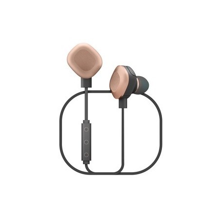 Ecouteurs Bluetooth Wishake Noir/Cuivre Avec Micro