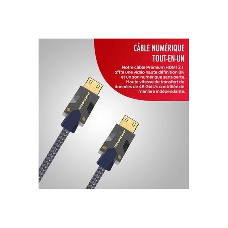 Câble Hdmi M3000 Uhd 8K Dolby Vision Hdr 48Gbps 1.5M