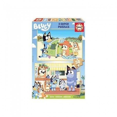 Set de 2 Puzzles Bluey Bois 50 Pièces