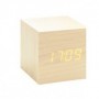 Wooden CUBE CLICK CLOCK MAPLE / ORANGE LED