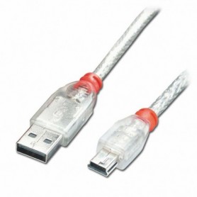 Lindy 41782 câble USB 1 m USB 2.0 USB A Mini-USB B Transparent