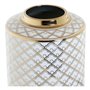 Vase DKD Home Decor 18 x 18 x 30,5 cm Porcelaine Doré Blanc