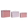 Set de boîtes décoratives DKD Home Decor Toile Bois (40 x 31 x 15 cm)