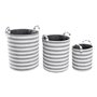 Set de basket DKD Home Decor Gris Rayures Coton (3 Pièces) (35 x 35 x 