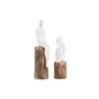Figurine Décorative DKD Home Decor Femme Marron Blanc (2 Unités)