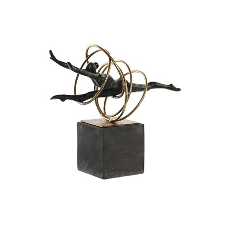 Figurine Décorative DKD Home Decor Noir Doré Métal Résine Moderne (36 