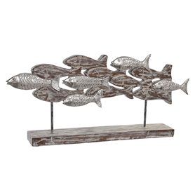 Figurine Décorative DKD Home Decor Finition vieillie Marron Aluminium 