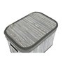 Set de basket DKD Home Decor Blanc Gris Bambou Bois MDF 51 x 35 x 33 c