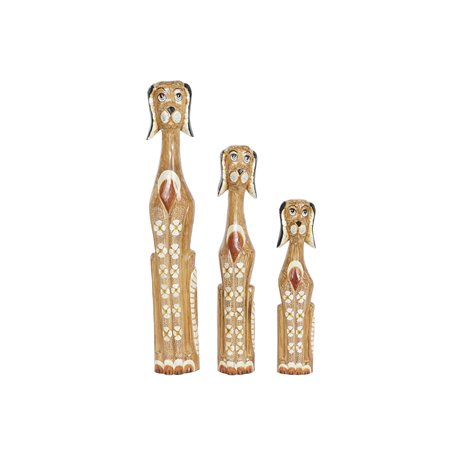 Figurine Décorative DKD Home Decor Blanc Marron Chien Tropical 80 cm 1