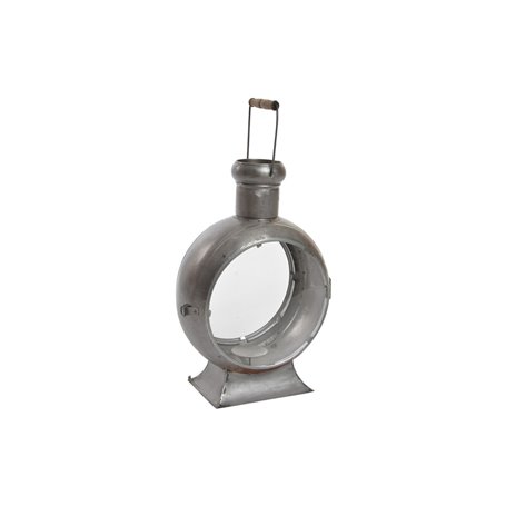 Lanterne DKD Home Decor Finition vieillie Argenté Métal Verre Vintage 