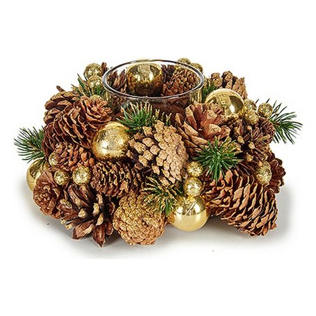 Bougeoirs de Noël Doré Marron Transparent 19 x 9 x 19 cm