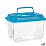 Bocal à poisson Avec poignée Moyen Bleu Plastique 3 L 17 x 16 x 24 cm 