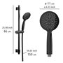 Set de douche Wenko Young Line 25451100 Noir mat Acier inoxydable Ø 19