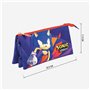 Trousse Fourre-Tout Triple Sonic Violet 22,5 x 2 x 11,5 cm