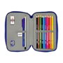 Plumier double Sonic Speed Bleu 12.5 x 19.5 x 4 cm (28 Pièces)