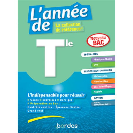 L'Année de Tle Spécialités Physique-Chimie + SVT