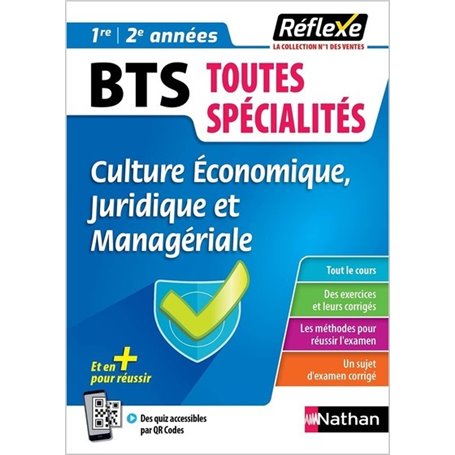 Mémo BTS Culture Économique, Juridique et Maganériale Réflexe - 2022