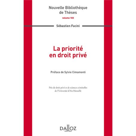 La priorité en droit privé - Volume 183