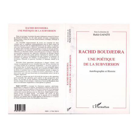 RACHID BOUDJEDRA UNE POÉTIQUE DE LA SUBVERSION