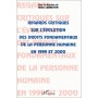 REGARDS CRITIQUES SUR L'ÉVOLUTION DES DROITS FONDAMENTAUX DE LA PERSONNE HUMAINE EN 1999 ET 2000