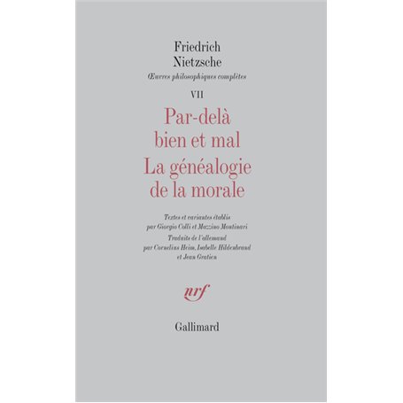 Par-delà bien et mal - La Généalogie de la morale