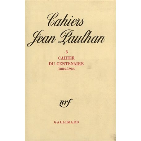 Cahier du centenaire