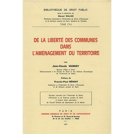 de la liberté des communes dans l'aménagement du territoire