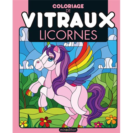 Coloriage de vitraux - Licornes