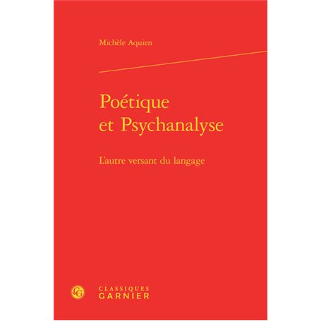 Poétique et Psychanalyse