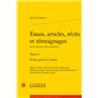 Essais, articles, récits et témoignages