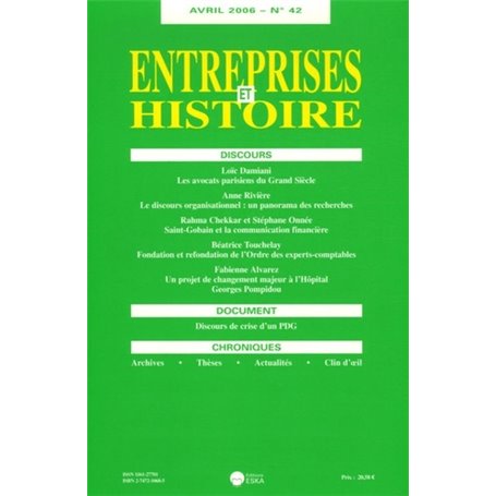 ENTREPRISES ET HISTOIRE 42 DISCOURS