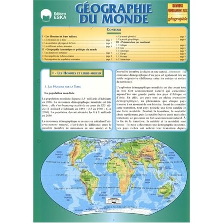 GEOGRAPHIE DU MONDE