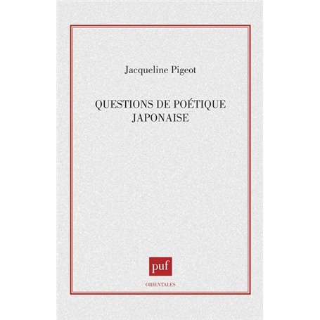 Questions de poétique japonaise