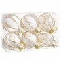 Boules de Noël Blanc Transparent Doré Plastique Tissu Etoiles 6 x 6 x 6 cm (6 Unités)