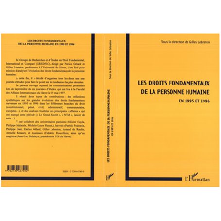 Les droits fondamentaux de la personne humaine en 1995 et 1996