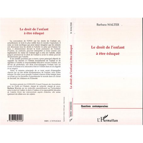 LE DROIT DE L'ENFANT À ÊTRE ÉDUQUÉ