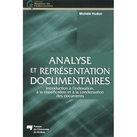 ANALYSE ET REPRESENTATION DOCUMENTAIRES