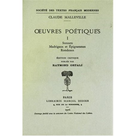 oeuvres poétiques I
