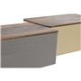 Corbeille à Pain Home ESPRIT Beige Gris Métal Acacia 33 x 18 x 12 cm (