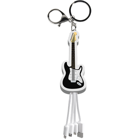 Câble 3 en 1 Andy USB A/micro USB & USB C & Lightning 0,15m Guitare Ye